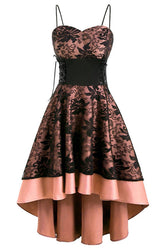 Vestido de fiesta de encaje con tirantes finos y corte A